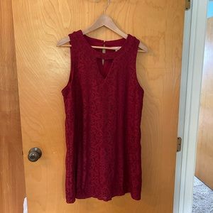 Miami Lace Cut Out Red Dress